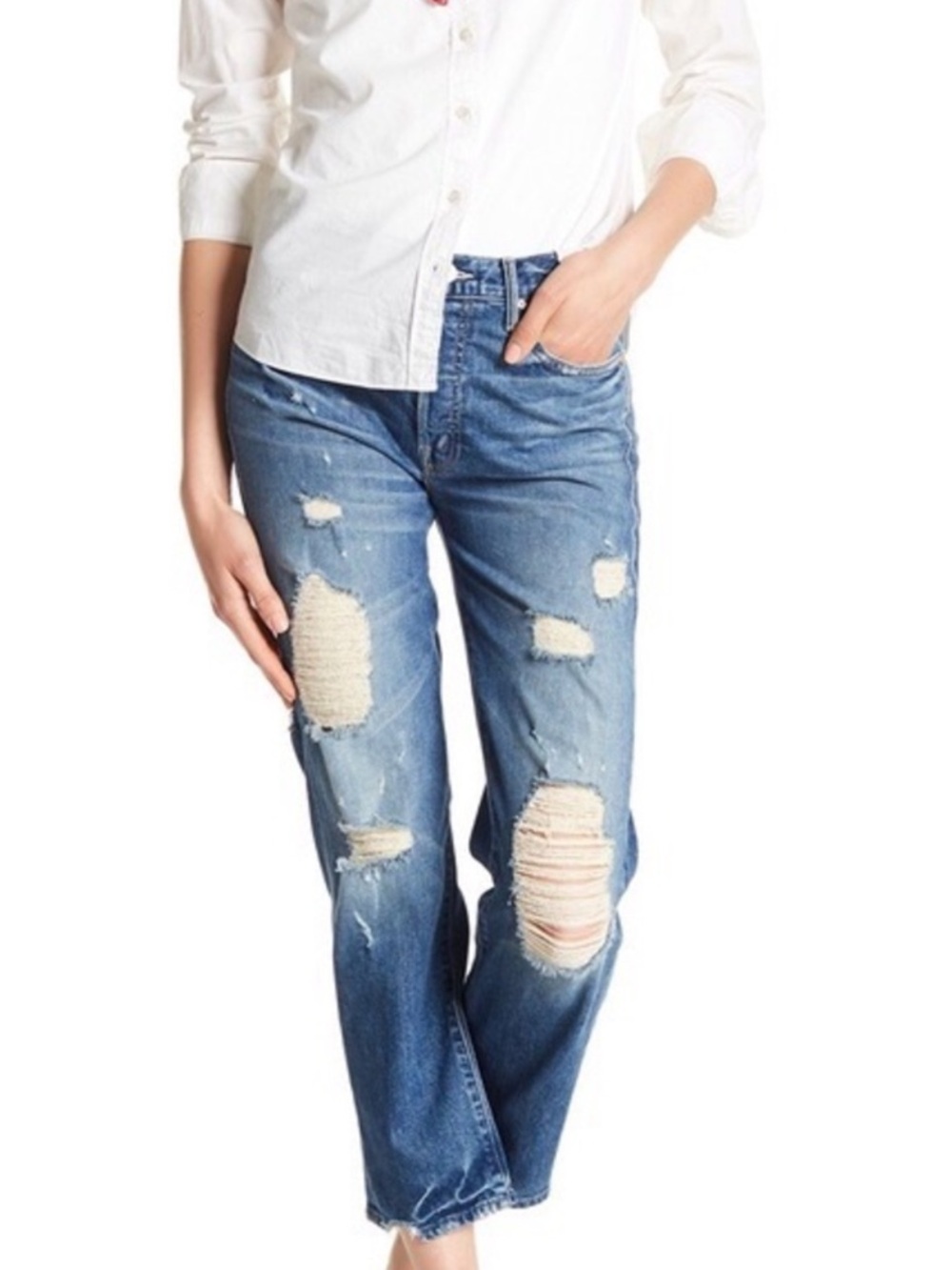 Mother The Saint Soul Seeker Distressed Jeans